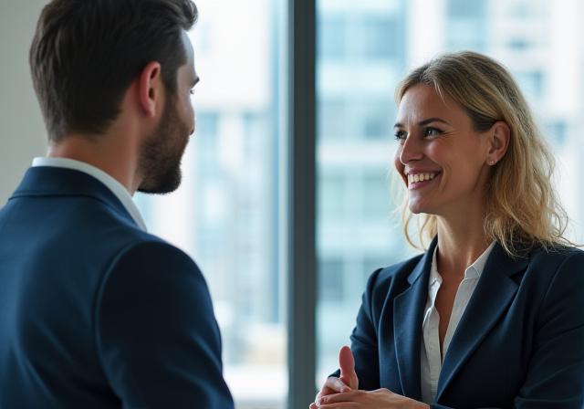 Professionista durante una sessione di coaching per colloqui